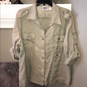 Chico’s Linen Camp Safari Shirt 16 XL (3) Blouse